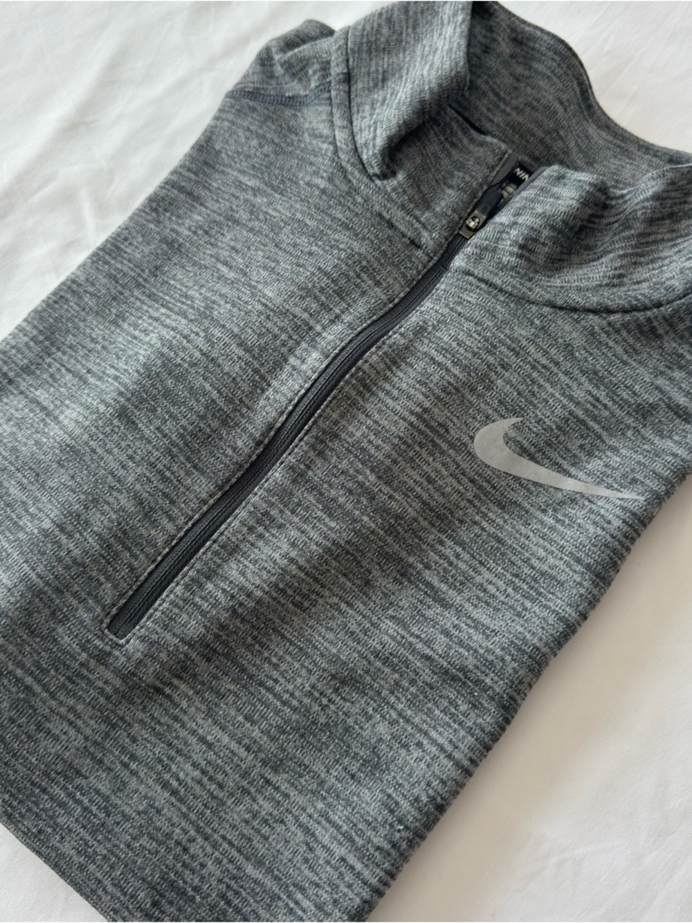 Nike Gray Heather Quarter-Zip Athletic Pullover